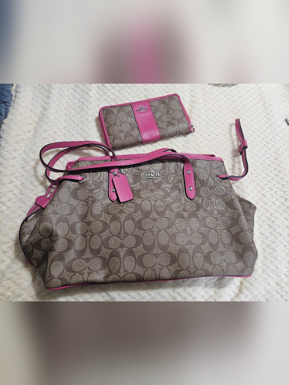 Coach Brown Signature Shoulder Bag  and Wallet - Picture 7 of 12